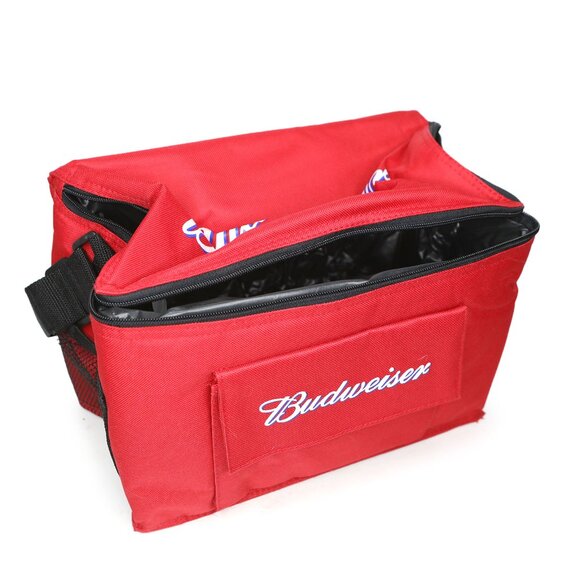 Budweiser Soft Insulated Beer Cooler Bag Picnic Summer Travel Tailgate Red Black - Picture 6 of 10